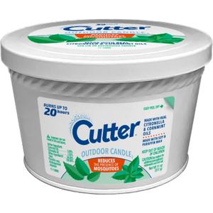 Cutter Candle, Outdoor Soy Wax Candle Made with Real Citronella Oil and Cornmint Oil Reduces The Presence of Mosquitoes with A Light, Fragrant Citronella and Mint Scent, 11 Ounces