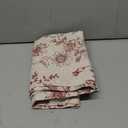 jinchan Tie Up Valance Curtain Floral Linen for Windows Farmhouse Valance 54 Inch Peonies Botanical Short Window Treatment Adjustable Length for Kitchen Living Room Light Filtering 1 Panel Brick Red