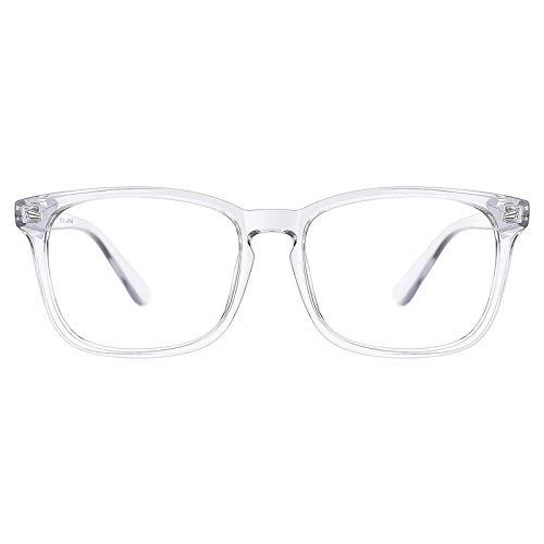 TIJN Blue Light Blocking Glasses for Women Men Square Frame Nerd Eyeglasses Anti Blue Ray Computer Screen Glasses