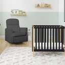 Delta Children Gio Mini Crib with 2.75" Mattress Included, Ebony/Natural