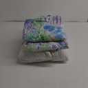 Quilt Set - King Size Floral Quilts, 3-Piece Microfiber Coverlets, Lightweight All Season Bedding Set - Dream Garden, Purple