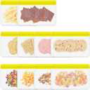 2 x Reusable Snack Bags, 10 Pack 8.7x5.3 Inch Dishwasher Safe Silicone Food Storage Bags for Marinating Meats, Sandwich, Cereal (Yellow)