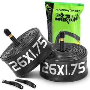2 Pack 20/26x1.75/2.125 Bike Tube with 35mm Schrader Valve, Butyl 20/26x1.95 Inner Tube with 2PCS Levers, 20/26 X 1.75/2.125 Bicycle Tube Compatible with MTB, Cruisers, City Bike, Road Bikes