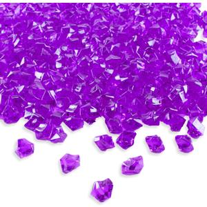 Super Z Outlet Acrylic Color Ice Rock Crystals Treasure Gems for Table Scatters, Vase Fillers, Event, Wedding, Arts & Crafts, Birthday Decoration Favor (190 Pieces) (Purple)