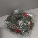 Crowye 12 Pcs Small Mini Christmas Cabinets Wreaths for Kitchen with Ribbon 10'' Hanging Artificial Green Leaves Decor Berry for Window Front Door Kitchen Wall Decor (Red)