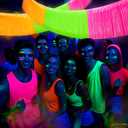 KatchOn, Neon Fringe Banner  8.2 Feet, Pack of 2 | Neon Banner for Rave Party Decorations, Glow Parties Glow in The Dark Streamers for Birthday, Bachelorette Party (Neon Orange, Green and Hot Pink)