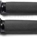 Benlari Motorcycle Black Hand Grips 1 Inch Handlebar Grips Electronic Throttle Universal Compatible with Harley Davidson Touring Softail Road Street Glide Road King 2008-2024