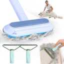 Multifunctional Pet Hair Remover,2 Pcs Carpet Scraper,4 in 1 Dog Hair Remover, Reusable Cat Hair Remover for Dog and Cat,Adjustable Lint Brush for Carpet,Sofa,Bedding,Clothes and Furniture,Blue