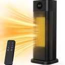 Space Heater - 1500W PTC Ceramic Tower Heaters for Indoor Use with Adjustable Thermostat, Timer and Remote Control, Quick 1s Heat-up 70 Oscillation Electric Heater for Office, Bedroom, Room, Home