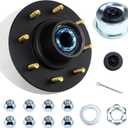 1 Set 8 on 6.5'' Trailer Hub Kit for 7000 lbs 1.25'' to 1.75'' #42 Tapered Spindle, Pre-Lubricated 25580 14125A Bearings 8x6.5 Pattern Trailer Idler Hub 8 Lug Bolt Trailer Wheel Hub Kits