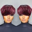 Pixie Cut Wig Human Hair Short Pixie Cut Wigs for Black WomenHuman Hair Glueless Pixie Wig Short Layered Brazilian Virgin Human Hair Wigs For Women Color T1B99J