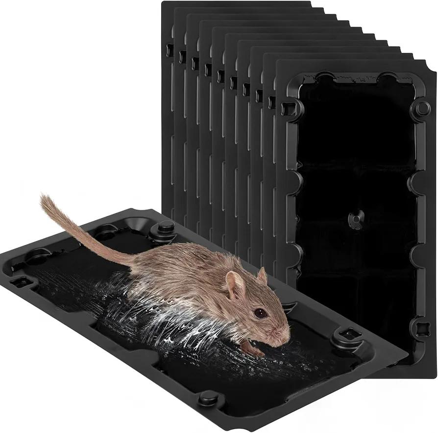 10 Pack Sticky Mouse Trap Rat Trap Indoor, Peanut Taste Pheromone Mouse Traps Indoor for Home, Glue Sticky Traps for Mice and Rats, Snake (Large Size)