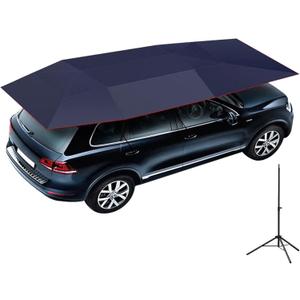 Semi Automatic Car Umbrella for Roof, Universal Car Tent with Bracket, 4.8M Portable Protection Carport, Folded Cars Sun Shade Movable Canopy for Sedan SUV