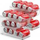 Sotfamily FIFO Soda Can Organizer for Pantry/Fridge, Automatic Rolling Pop Can Dispenser/Storage/Holder/Container for Refrigerator or 12" Deep Shelf, Space-Saving Drink Organizer for 24 Standard Cans