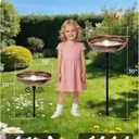 Small Metal Bird Bath for Outdoors, 10" Dia Bowl with Stake Birdbaths Garden Yard Lawn Decor 0.4 Gallon
