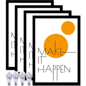 16x24 Picture Frame Set of 4, Black 16 x 24 Frame High Transparent Wall Gallery Poster Canvas Photo Frames for 16 by 24 inches 16x24 Picture Frame Set of 4, Black 16 x 24 Frame High Transparent Wall Gallery Poster Canvas Photo Frames for 16 by 24 inches