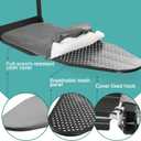 Seiritex Over the Door Ironing Board 13x36 inches with Iron Holder and Pocket Storage Bag, Hanging Iron Board for Home Laundry Room, Black