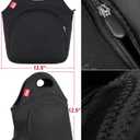 Waterproof Lunch Bag Double Layer Leakproof Neoprene Insulated Lunch Bag Freezable Black Reusable Thermal Lunch Cooler Tote Lunch Box for Boys Men Women Adult Kids for Work Outdoor