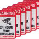 Kichwit 6-Pack Video Surveillance Sign Reflective Sticker Decal Self Adhesive 5.9 x 4, UV Protected & Waterproof, Indoor & Outdoor Use (M)