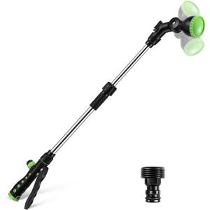 28"-42" Watering Wand, Long Telescopic Garden Hose Wand with Swivel Head, Flow Control Irrigation Garden Hose Sprayer for Hanging Baskets, Plants, Shrubs and Garden (Lever Control Style)