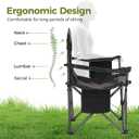 ALPHA CAMP Heavy Duty Camping Chair 500LBS Capacity, Oversized Folding Chair for Heavy People, Padded Portable Outdoor Chair with Cooler Bag & Cup Holder for Camping, Fishing, Beach