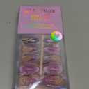 BTArtbox Press On Nails Medium - 3D Purple Butterfly French Tip Almond Press On Nails with Glue for Women, Opaque Soft Gel Glue On Nails in 15 Sizes - 30 Stick On Nails Kit, Flutter Besties