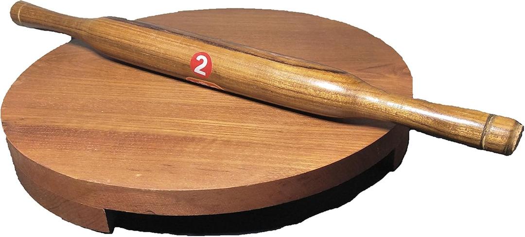 Wooden Rolling Board & Roller,Sagwan Wood, Chakla Belan, Polpat Belan, Chapati Maker,Valentine Day Gifts