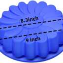 Jiareally Silicone Large Flower Cake Mould for Chocolate Jello Candy Silicone Baking Molds for Cakes,9 inch Non-Stick Fluted Tube Cake Pans