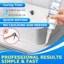 White Silicone Sealant & Adhesive RTV 100% Silicone Caulk Waterproof for Kitchen, Bathroom, Windows & Car High Strength Adhesive All-Purpose Shrink & Crack Proof Caulking - 1.8oz/50g