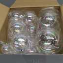 Shappy 50 Pcs Christmas Iridescent Ornaments Halloween, Transparent DIY Shatterproof Hanging Rainbow Ball Christmas Ornament 5 Different Sizes for Party, Wedding, Home Decor (Clear)