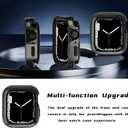 for Apple Watch Series 45mm Thin Fit Designed for Apple Watch Case Series 9/8/7 45mm Thin Metal Case with Back Frame for iWatch Accessories 45mm (Green)