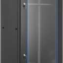 VEVOR 22U Server Rack Cabinet, Network Cabinet Wall Mount, 23.6 in Depth, Network Rack Enclosure with Locking Tempered Glass Door, 4 Casters, Side Panels, for 19 IT Equipment, A/V Devices