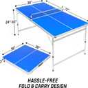 GoSports 6 x 3 ft Mid-Size Table Tennis Table Set with Adjustable Height - Green or Blue