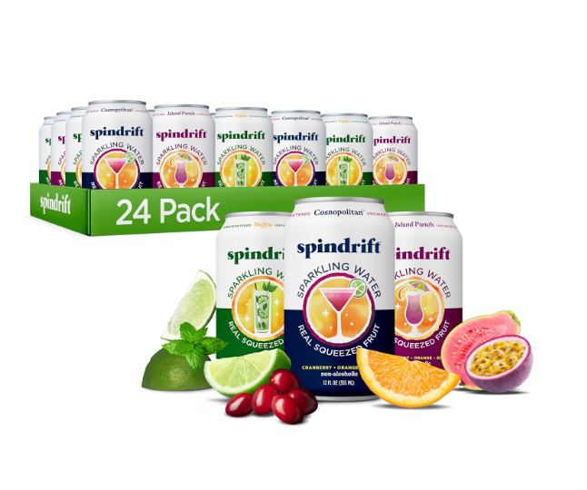 Mocktail Variety Pack spindrift Sparkling Water 24 pk ×12oz, EXP: 11/02/206