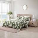 Tommy Bahama - King Quilt Set, Reversible Cotton Bedding with Matching Shams, Pre-Washed for Added Softness (Fiesta Palms Green, King)