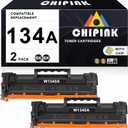 134A Toner Replacement Compatible with 134A Black Toner Cartridge W1340A 134X W1340X for Laser 209dw MFP M234dw M234sdw Printers Ink (with Chip) (2 Pack, Black)