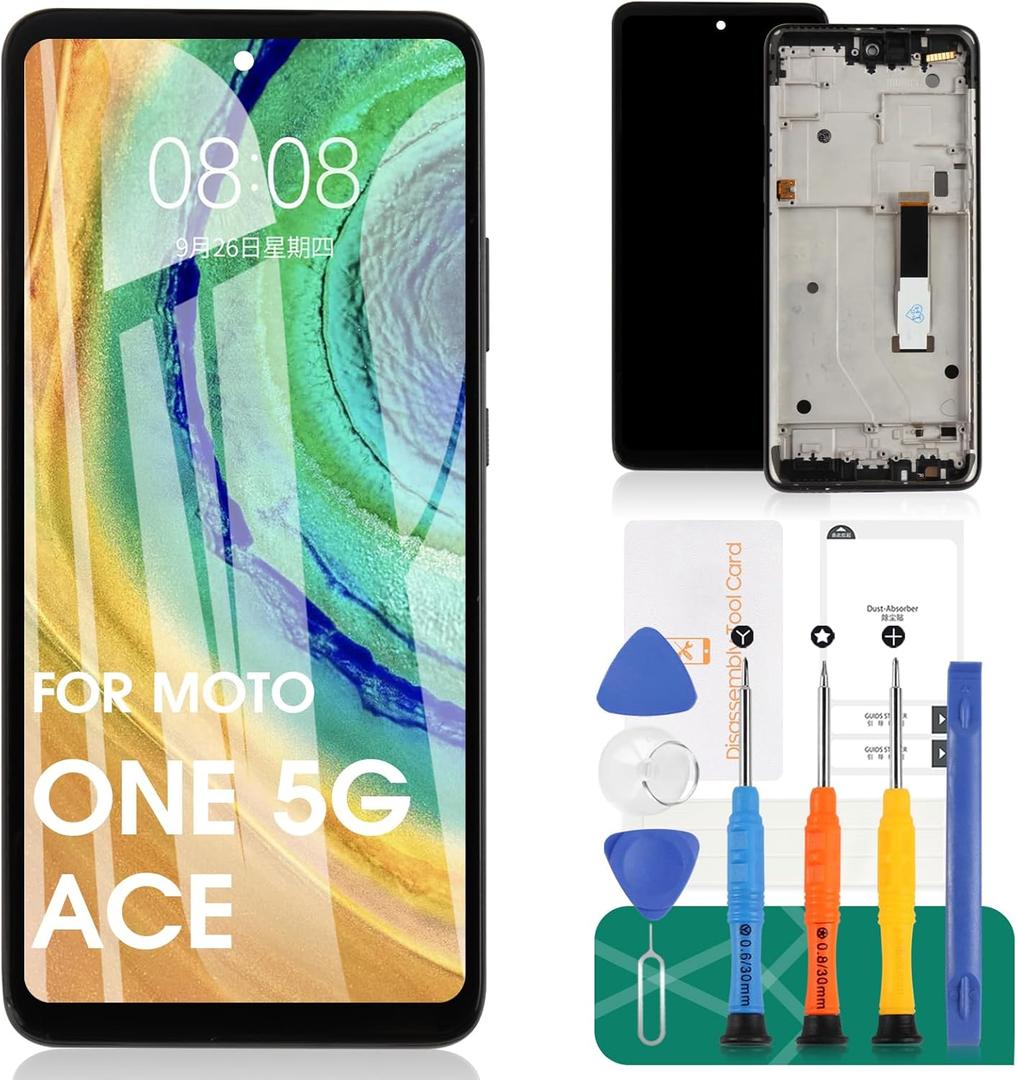 for Moto One 5G Ace Screen Replacement for Motorola ONE 5G UW Ace LCD for XT2113-2 LCD with Frame for Moto G 5G XT2113 LCD Digitizer Diaplay Touch Screen Assembly (Not for ONE 5G,ONE 5G UW)