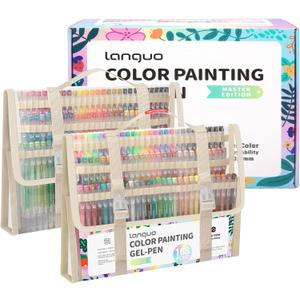 Gel Pens For Coloring, 168 Pack Colored Pens for Black Paper & White Paper, 0.6MM Fine Point Pens for Coloring, Writing, Drawing, Journaling, Note Taking, Office, Home