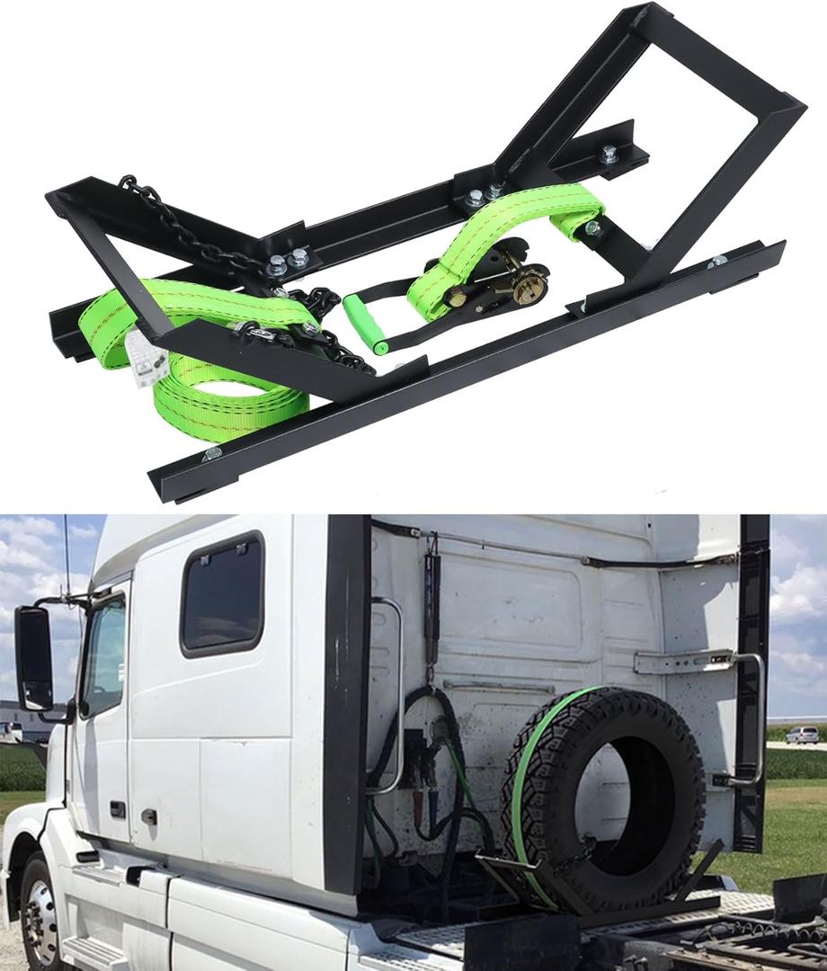 Semi Truck Spare Tire Rack Spare Tire Holder Spare Tire Carrier V2.0 Base Reinforcement Orange or Green