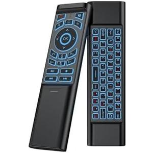 iPazzPort Mini Air Mouse Remote with Keyboard - 7-Color Backlit, Bluetooth & 2.4G Dual-Mode, Responsive Light-Press Buttons for Smart TV, Android Box, PC, Windows | AAA Battery Powered (NOT Included)
