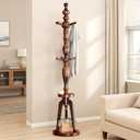 Coat Rack Freestanding with 8 Hooks & Storage Shelf, Wooden Hall Tree Coat Hanger Stand, Heavy Duty Entryway Organizer with 220 LB Load Capacity, Sturdy Wood Coat Tree for Entryway Hallway Office Home (020-HTS)