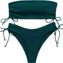 Bandeau Bikini Set Swim Suits for Women 2024 Strapless Bathing Suits 2 Piece Size M