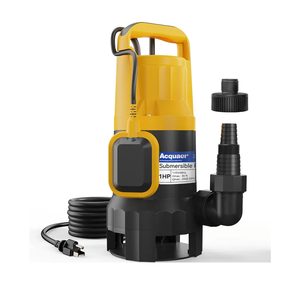 Acquaer 1HP Sump Pump 4948GPH Submersible Drain Pump with Automatic Float Switch, Remove Clean/Dirty Water for Basement, Hot Tub, Pools, Garden Pond