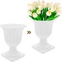 Small Detachable Roman Style Planter 16.53X5.51X6.69In Decorative Garden Flower Pot for Succulents Porch Patio Indoor Outdoor Use