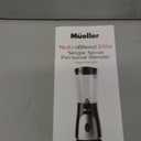 Mueller Smoothie Blender for Smoothies - Personal Blender for Shakes, Frozen Drinks, Baby Food & More, 15oz Travel Cup and Lid, Durable Stainless Steel Blades for Powerful Blending Performance, Black