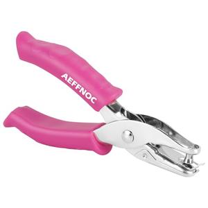 AEFFNOC Single Hole Punch, One Hole Puncher with Soft Grip Handle, 1/4 Inch Paper Hole Punches, Small Hole Punchers with Paper Mess Tray, 6 Sheets Capacity, for Crafts, Scrapbooks (Pink)
