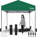 Portable 10x10 Pop Up Canopy Tent, Only 26 Lbs, Outdoor Instant Canopy Patio Gazebo Event Tent Shelter with 8 Stakes, 4 Ropes, 4 Sandbags and 1 Handbag for Camping Party Beach Fishing, Green