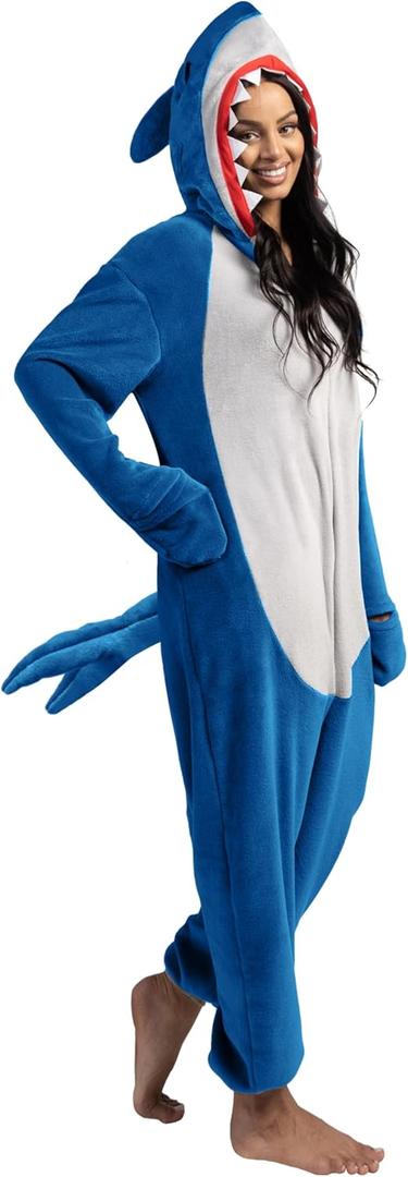 Spooktacular Creations Halloween Shark Costume, Adult Shark Costume, Jumpsuit Marine for Halloween Dress Up (L)