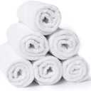 RosenSoft Oversized Wash Clothes-16x14 in Extra Large Wash Cloths for Body and Face, Hand Gym Spa- Fingertip Towels for Bathroom, Bath Towel Set (White, 6)