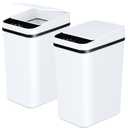 Anborry Bathroom Trash Cans with Lid 2 Pack 2.2 Gallon Touchless Automatic Motion Sensor Small Slim Garbage Can, Smart Electric Narrow Garbage Bin for Bedroom Office Kitchen (White)